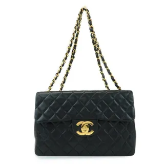 Photo of Chanel Jumbo Matelasse 34 Lambskin Leather Flap Bag Black