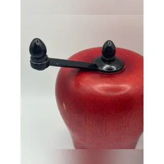 Photo of Vintage Wooden Red Apple Shaped Salt Shaker and Pepper Grinder Set Cooks Club