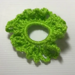Photo of NWT Handmade Crocheted Lime Green Hair Scrunchie