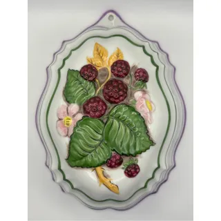 Photo of Vintage Wall Hanging Porcelain Raspberries Jello Mold Collection Le Cordon Bleu