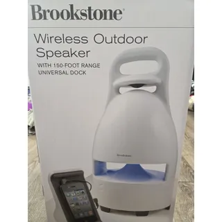 Photo of Brookstone Wireless Outdoor Weather Resistant Speaker 150' Range Dock NEW IN BOX