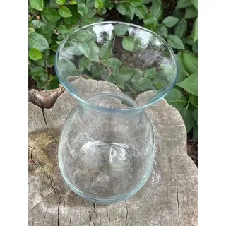 Photo of Clear Glass Fluted Top Rose Vase