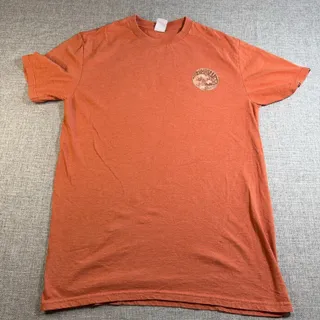 Photo of Quiksilver 1969 Wave Graphic T Shirt Mens Medium Orange Surf Skate Double Sided
