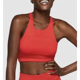 Photo of Outdoor Voices TechSweat Move Free Crop Top OV Sports Bra Scarlet Size S