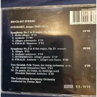 Photo of Symphonies #1 Op 4 & No.2 Op 15 by Svendsen (CD, 1993)
