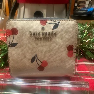 Photo of Kate Spade Staci Dancing Cherries Zip Around Wallet Women’s EUC