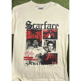Photo of Scarface Movie Graphic Tee Men's M Cream Tony Montana Collage Art NWOT