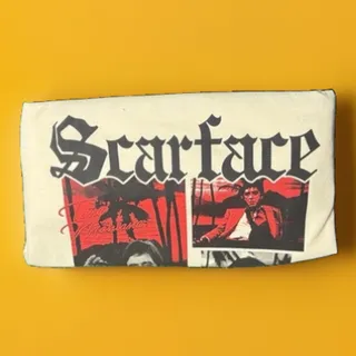 Photo of Scarface Movie Graphic Tee Men's M Cream Tony Montana Collage Art NWOT