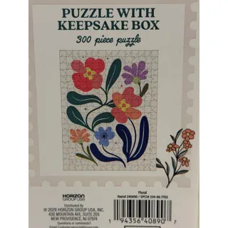 Photo of Horizon Group USA Floral 300 Piece Jigsaw Puzzle with Decorative Keepsake Box