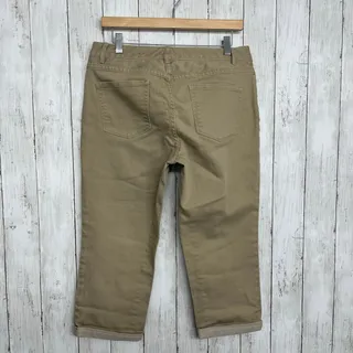 Photo of Coldwater Creek Tan Chino Khaki Plain Basic Plain Work School Capri Pants 10