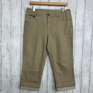 Photo of Coldwater Creek Tan Chino Khaki Plain Basic Plain Work School Capri Pants 10