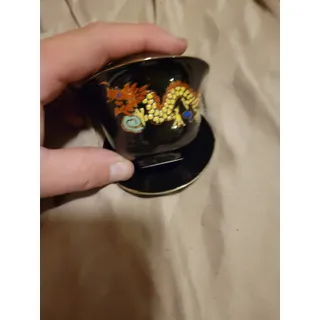 Photo of Chinese cobalt porcelain covered tea cup