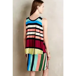 Photo of New Anthropologie x Maeve Layered Davina Striped Mini Dress $128 Size Small