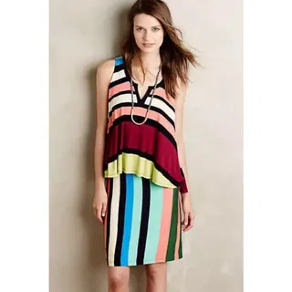 Photo of New Anthropologie x Maeve Layered Davina Striped Mini Dress $128 Size Small