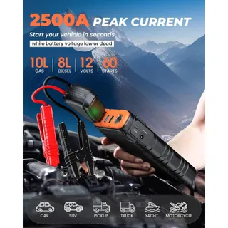 Photo of 🔥 2500A Jump Starter Battery Pack 10.0L Gas/8.0L Diesel Engines BNWT🔥
