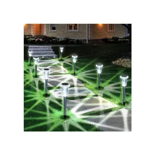 Photo of Eyrosa D55 Solar Path Lights 10 Pack T-Shaped Stainless Steel Cool White Outdoor