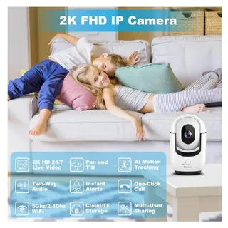 Photo of 🔥2K Indoor Camera 5/2.4 GHz WiFi Pan/Tilt Security with AI Motion Detection🔥
