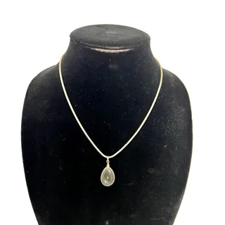 Photo of Crystal Pools Of Light Mustard Seed Pendant & 925 Sterling Silver Chain Necklace