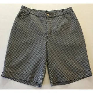 Photo of Rosner Shorts Women 12 Navy White Check Walking Casual Cotton Shorts Stretch