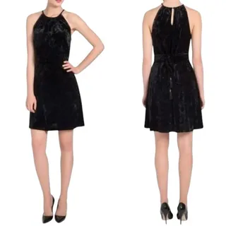 Photo of Lysse Velvet Black Dress With Tassel Tie Size Medium NWT
