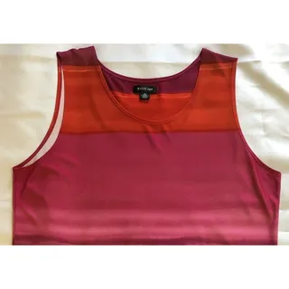 Photo of August Max Top Women Size 3 Pink Embellished Multicolor Tunic Career Workwear