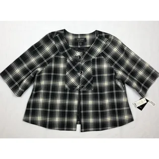Photo of Signature Larry Levine Blazer Women 12 Black Lined 3/4 Dolman Sleeve Stretch