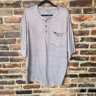 Photo of Stanley Brown Short Sleeve Henley Pocket Tee T-Shirt Men's Size XXL