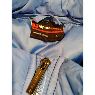 Photo of Alpine Swiss (Large) Blue Full Zip Lightweight Puffer Jacket