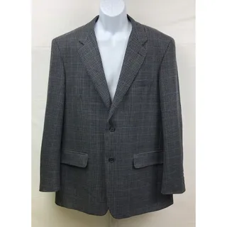 Photo of Club Room Sport Coat Men 42R Navy Gray Wool Cashmere 2-Button Lined Jacket