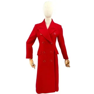 Photo of Vintage 90s Woolrich Red 100% Wool Double-Breasted Petite Coat