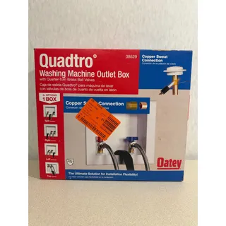 Photo of Oatey Quadtro 38529 Washing Machine Outlet Box Copper Sweat Brass Ball Valves