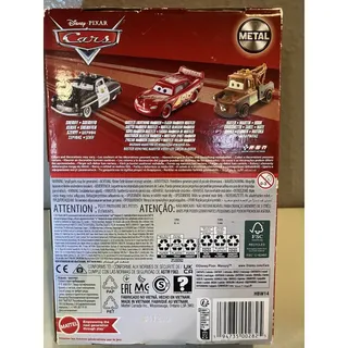 Photo of Disney Pixar Cars Metal Die-Cast Vehicle 3-Pack Mater McQueen Sheriff