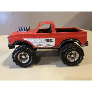 Photo of Vintage Tootsietoy Husky 4x4 Pick-Up Truck Red Monster Truck Engine Out Hood