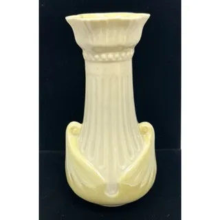 Photo of Vintage BELLEEK MOORE VASE Made in Ireland Fine Porcelain Green Mark 6.5"