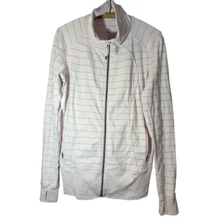 Photo of Lululemon Nice Asana Jacket Womens Striped Full Zip Thumb Holes Yogo Running