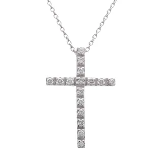 Photo of STAR JEWELRY Cross Diamond Necklace 18K White Gold