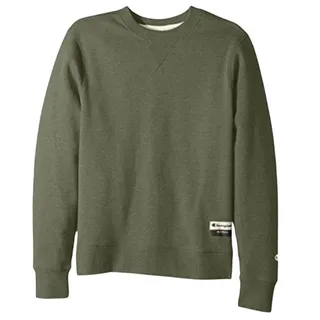 Photo of 2 New Champion Mens Small Army Green Sueded Fleece Pullover Crew Sweatshirts