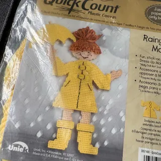 Photo of Rainy-Day Dress-Up Molly Vintage Needlepoint Doll Kit by Quick Count - 1990s