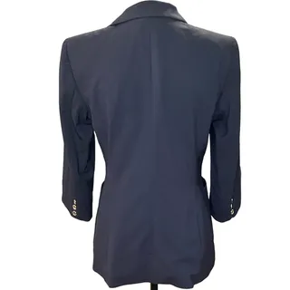Photo of Escada Blazer Black Gold Buttons 2 Button Closure New Wool Jacket 38 Classic