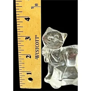 Photo of Lenox Fine Crystal "Sassy" Cat w/Bow Figurine Made in Germany 3.75” Tall