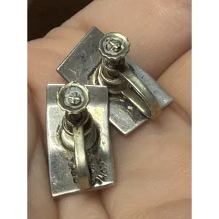 Photo of Vintage Sterling Silver Signed Los Ballesteros Abalone Inlay Screw Back Earrings