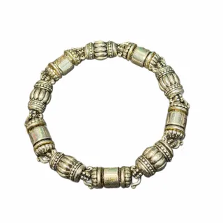 Photo of Panel Statement Bracelet 7 In Silver Tone