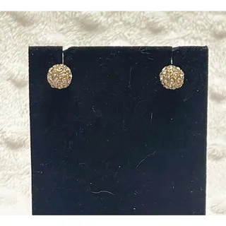 Photo of Vintage Monet Gold Plated Crystal "Disco Ball" Stud Earrings-NWOT