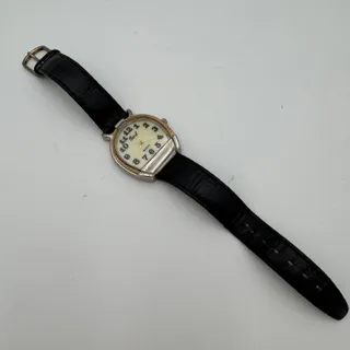 Photo of Vintage Pearl Horseshoe Watch Leather Band Black Ladies Needs Battery
