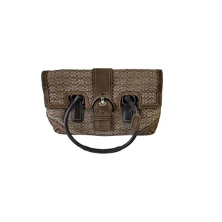 Photo of Coach Soho Signature Canvas Suede Leather Shoulder Bag Brown Vintage 2005