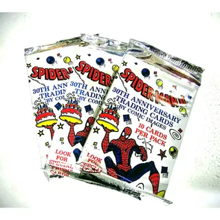 Photo of 1992 Spider-Man 30th Anniversary Trading Cards Sealed Pack Lot (3) Marvel
