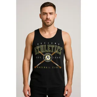 Photo of Vintage Y2K MLB Oakland Athletics Baseball Tank Top Hank Aaron Originals Men’s M