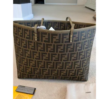Photo of Fendi Large Studded Zucca Roll Tote