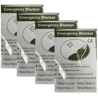 Photo of (4-PK) Emergency Blankets 51.18" x 82.68" (130x210cm) Must For Camping / Hiking