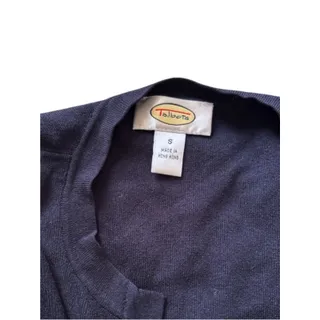 Photo of Vintage Talbots Classic Navy Blue Knit Cardigan Sweater – Size S
